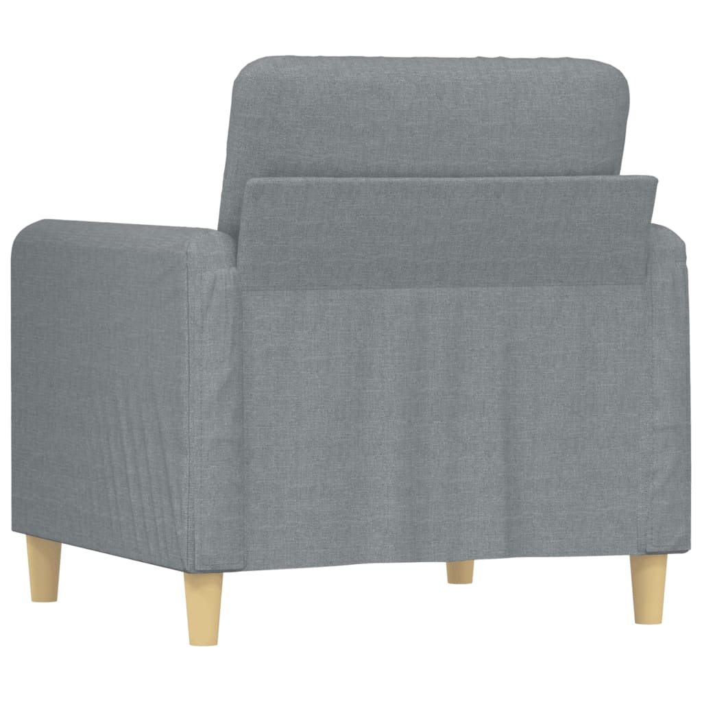 Poltrona Chloé - Em Tecido - Cor Cinzento Claro - 78x77x80 cm - Com o seu Assento, Apóios de Braços e Encosto Acolchoados em Espuma - Design Nórdico