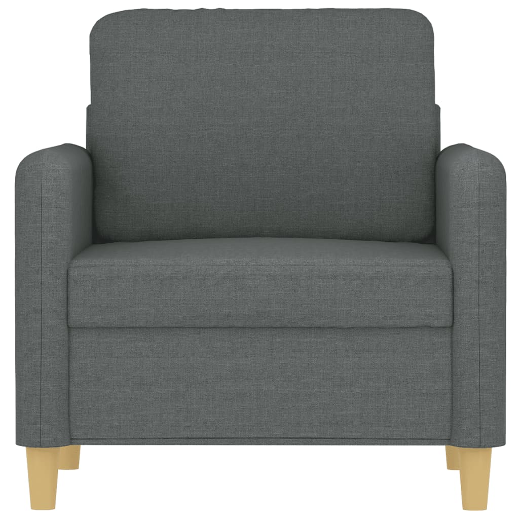 Poltrona Chloé - Em Tecido - Cor Cinzento Escuro - 78x77x80 cm - Com o seu Assento, Apóios de Braços e Encosto Acolchoados em Espuma - Design Nórdico