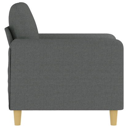 Poltrona Chloé - Em Tecido - Cor Cinzento Escuro - 78x77x80 cm - Com o seu Assento, Apóios de Braços e Encosto Acolchoados em Espuma - Design Nórdico