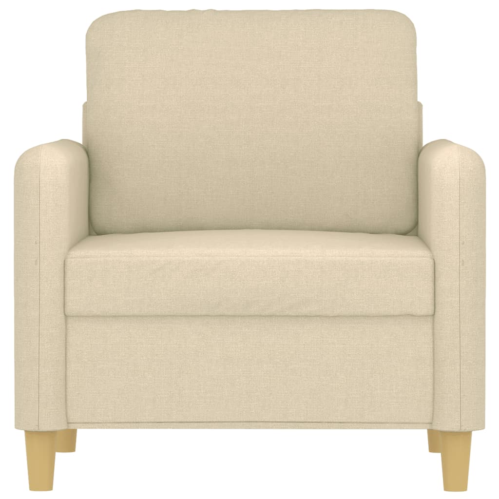 Poltrona Chloé - Em Tecido - Cor Creme - 78x77x80 cm - Com o seu Assento, Apóios de Braços e Encosto Acolchoados em Espuma - Design Nórdico