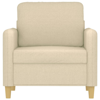 Poltrona Chloé - Em Tecido - Cor Creme - 78x77x80 cm - Com o seu Assento, Apóios de Braços e Encosto Acolchoados em Espuma - Design Nórdico