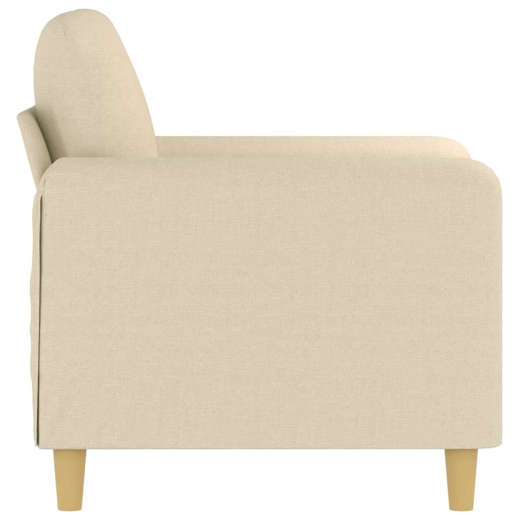 Poltrona Chloé - Em Tecido - Cor Creme - 78x77x80 cm - Com o seu Assento, Apóios de Braços e Encosto Acolchoados em Espuma - Design Nórdico