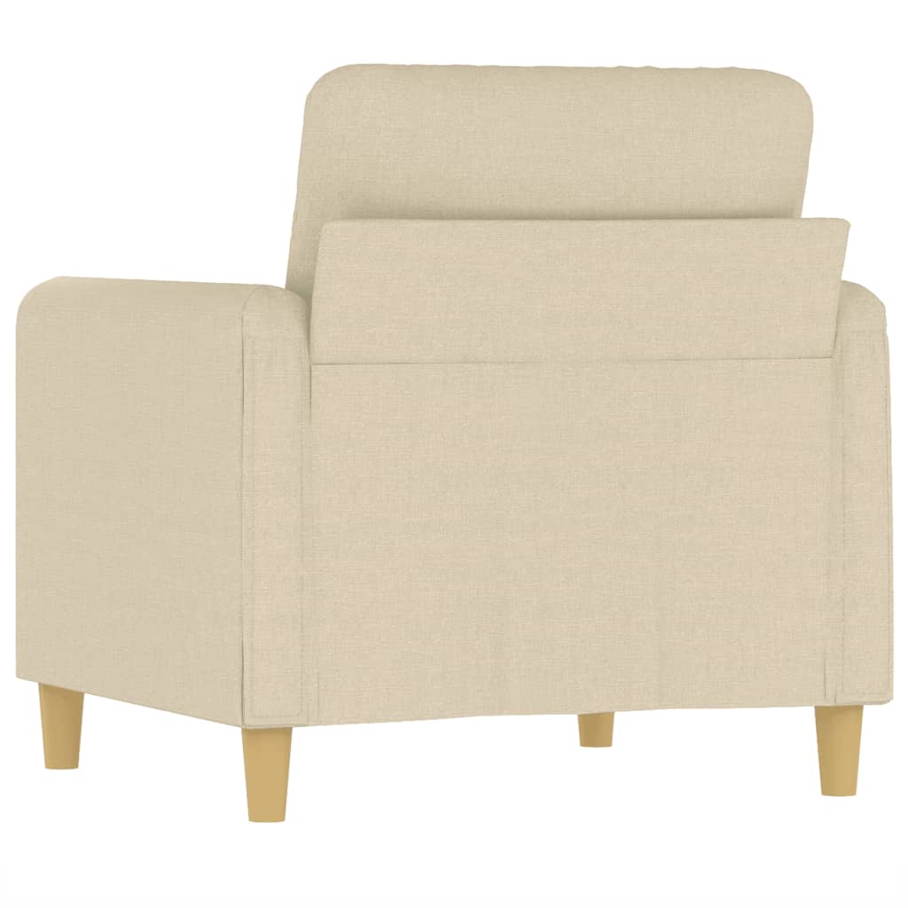 Poltrona Chloé - Em Tecido - Cor Creme - 78x77x80 cm - Com o seu Assento, Apóios de Braços e Encosto Acolchoados em Espuma - Design Nórdico