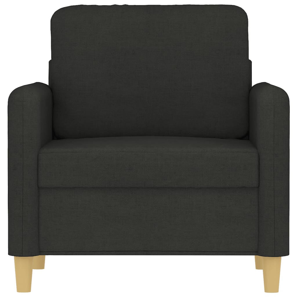 Poltrona Chloé - Em Tecido - Cor Preto - 78x77x80 cm - Com o seu Assento, Apóios de Braços e Encosto Acolchoados em Espuma - Design Nórdico