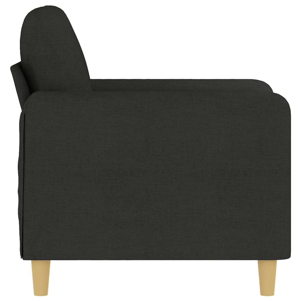 Poltrona Chloé - Em Tecido - Cor Preto - 78x77x80 cm - Com o seu Assento, Apóios de Braços e Encosto Acolchoados em Espuma - Design Nórdico