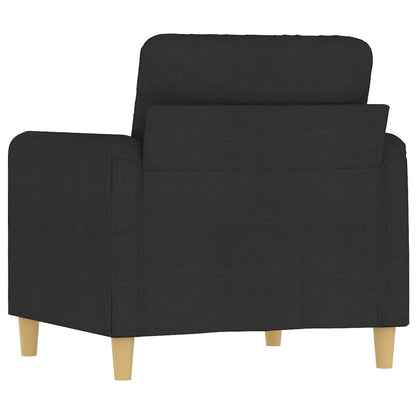 Poltrona Chloé - Em Tecido - Cor Preto - 78x77x80 cm - Com o seu Assento, Apóios de Braços e Encosto Acolchoados em Espuma - Design Nórdico