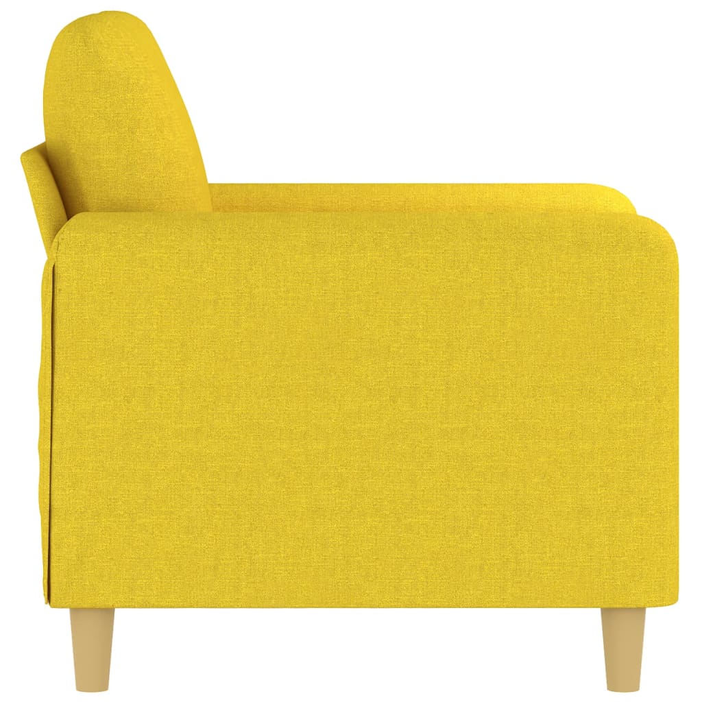 Poltrona Chloé - Em Tecido - Cor Amarelo - 78x77x80 cm - Com o seu Assento, Apóios de Braços e Encosto Acolchoados em Espuma - Design Nórdico