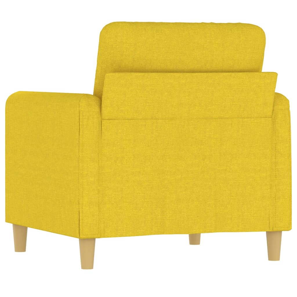 Poltrona Chloé - Em Tecido - Cor Amarelo - 78x77x80 cm - Com o seu Assento, Apóios de Braços e Encosto Acolchoados em Espuma - Design Nórdico