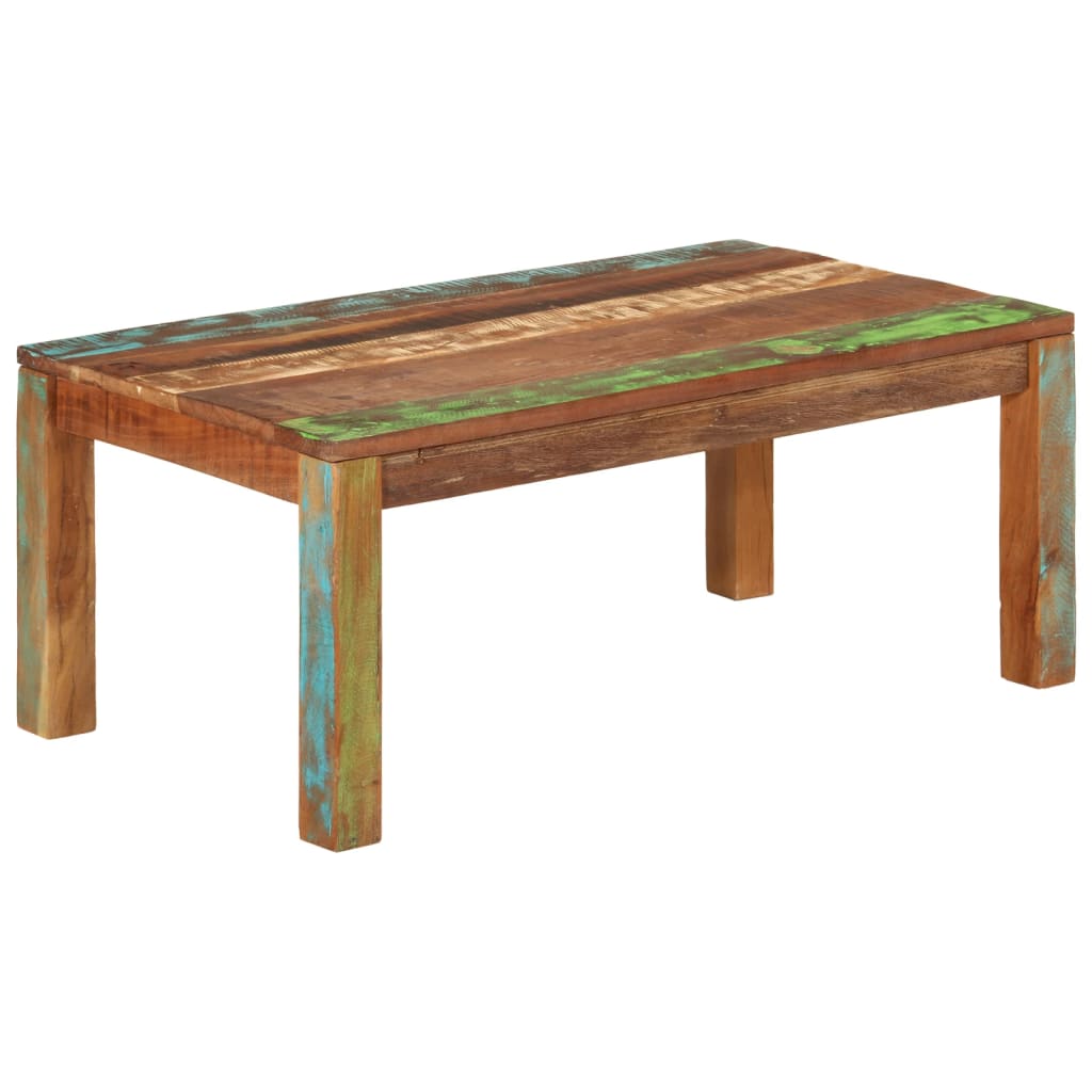 Mesa de centro 100x55x40 cm madeira recuperada maciça