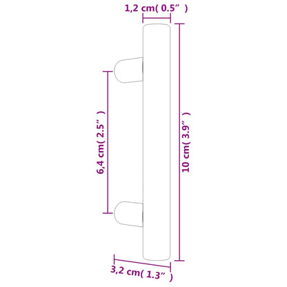 Puxadores para móveis 20 pcs 64 mm aço inoxidável prateado