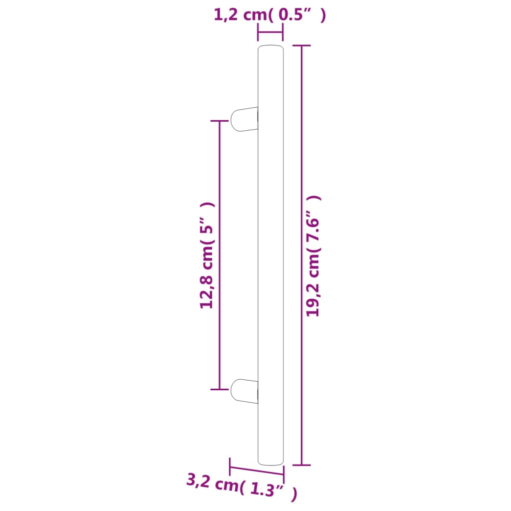 Puxadores para móveis 20 pcs 128 mm aço inoxidável prateado