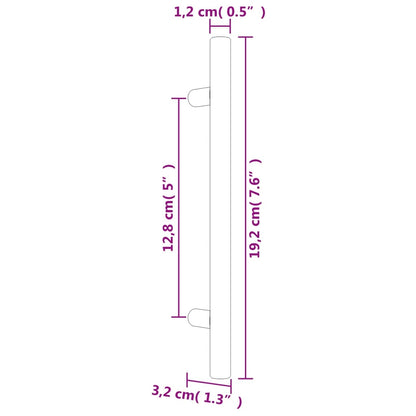 Puxadores para móveis 20 pcs 128 mm aço inoxidável prateado