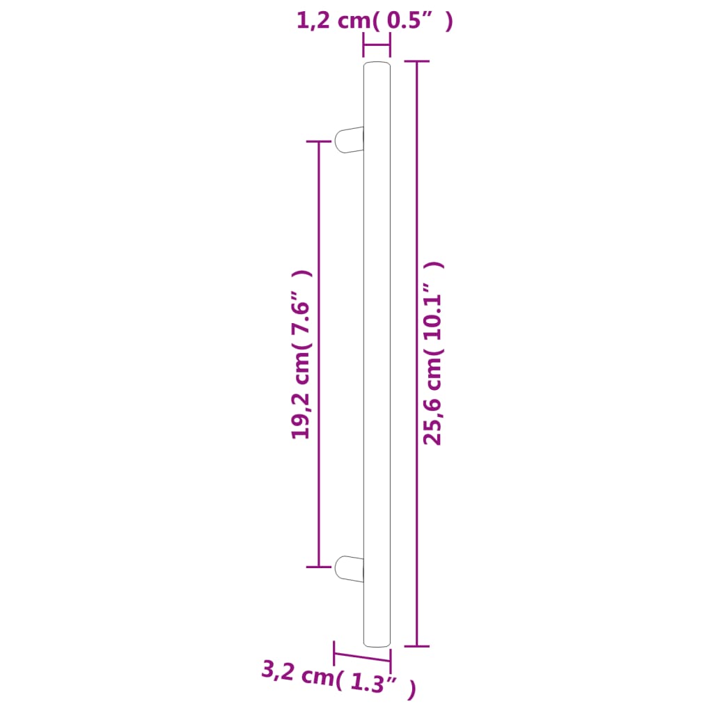 Puxadores para móveis 20 pcs 192 mm aço inoxidável prateado