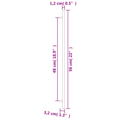 Puxadores para móveis 20 pcs 480 mm aço inoxidável prateado