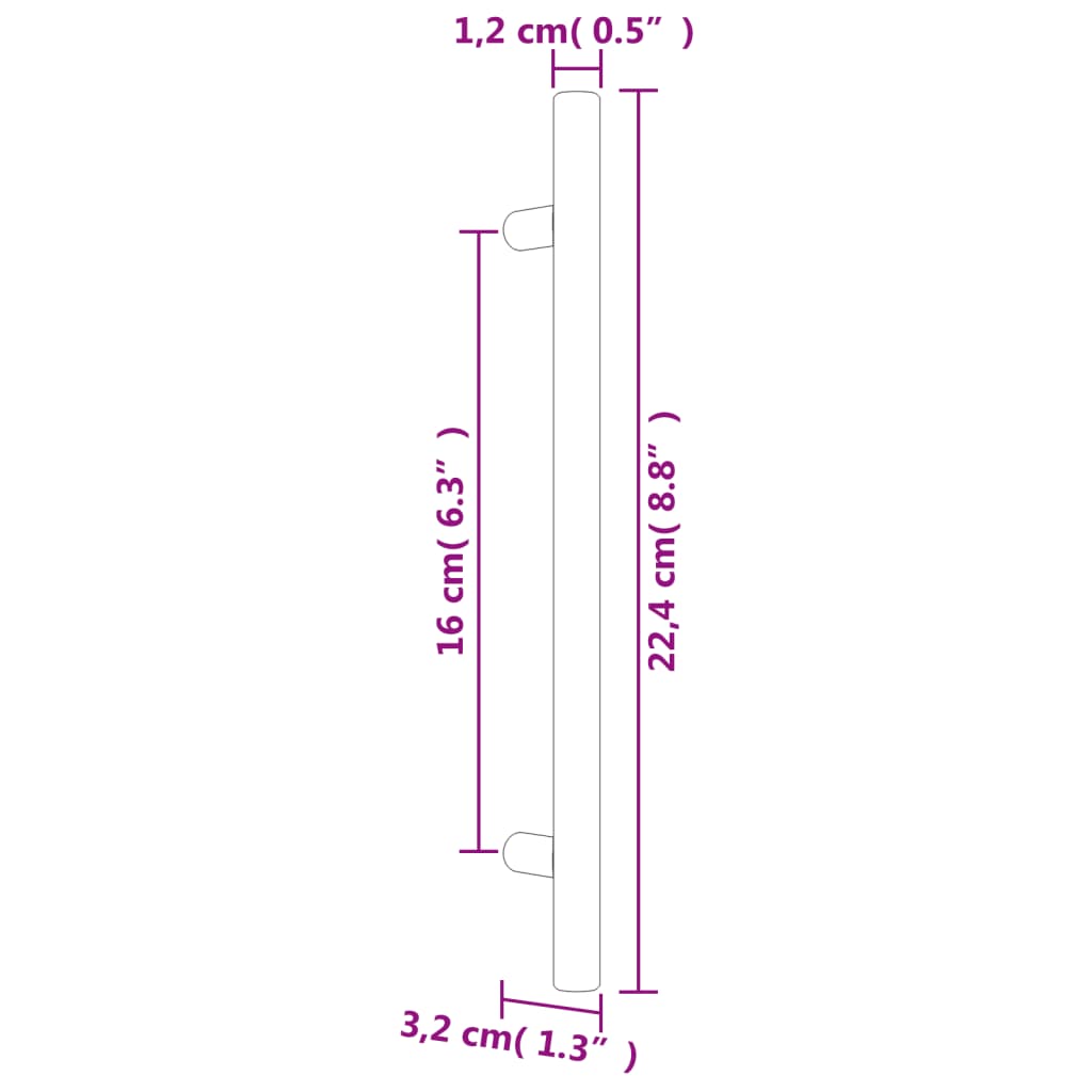 Puxadores para móveis 20 pcs 160 mm aço inoxidável dourado