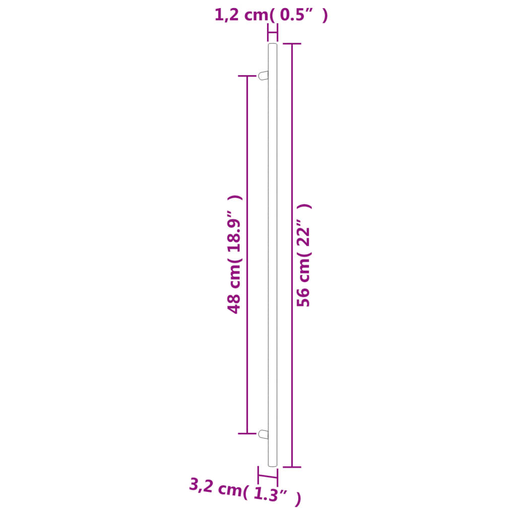 Puxadores para móveis 20 pcs 480 mm aço inoxidável dourado