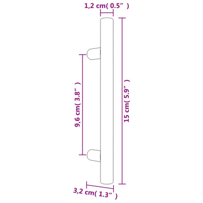 Puxadores para móveis 20 pcs 96 mm aço inoxidável preto