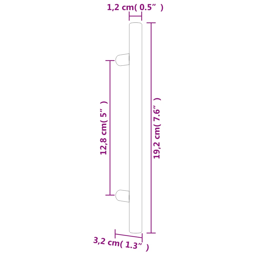 Puxadores para móveis 20 pcs 128 mm aço inoxidável bronze