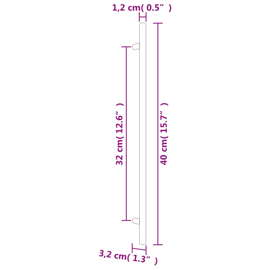 Puxadores para móveis 20 pcs 320 mm aço inoxidável bronze