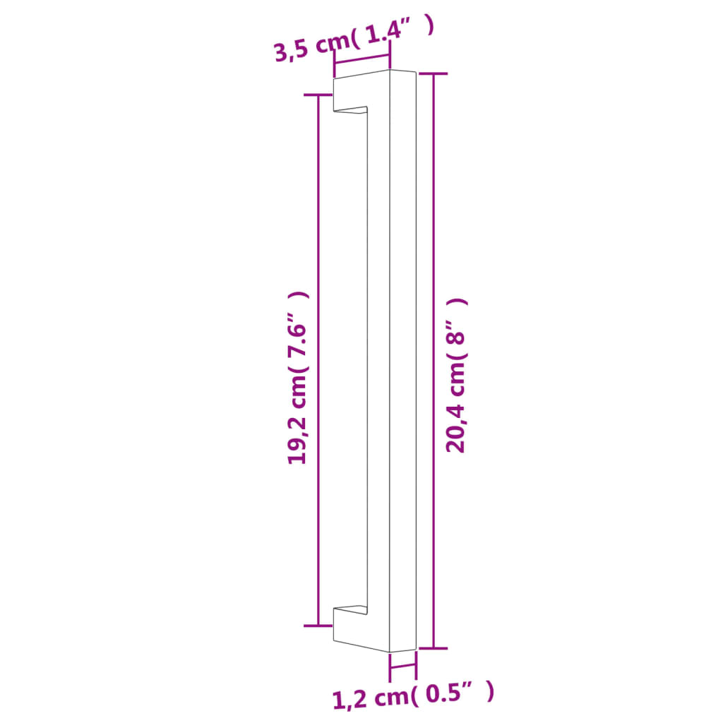 Puxadores para móveis 20 pcs 192 mm aço inoxidável prateado