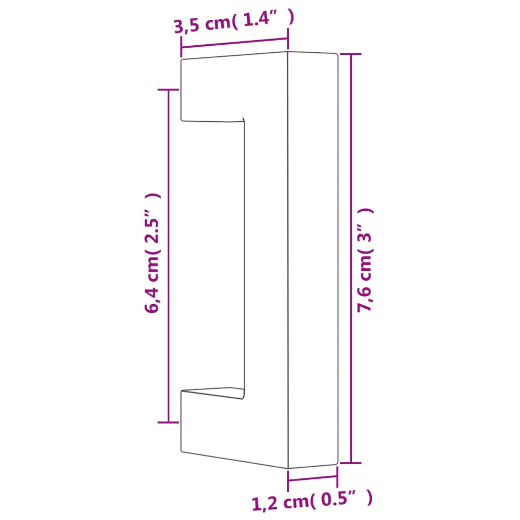 Puxadores para móveis 20 pcs 64 mm aço inoxidável dourado