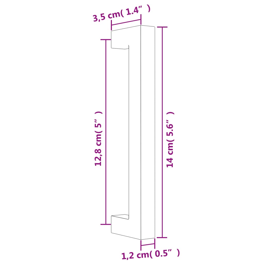 Puxadores para móveis 20 pcs 128 mm aço inoxidável dourado