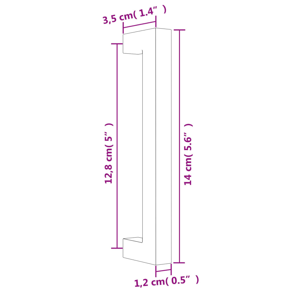 Puxadores para móveis 20 pcs 128 mm aço inoxidável bronze