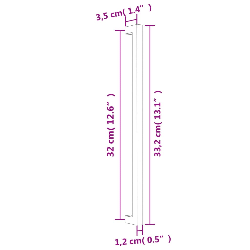 Puxadores para móveis 10 pcs 320 mm aço inoxidável prateado