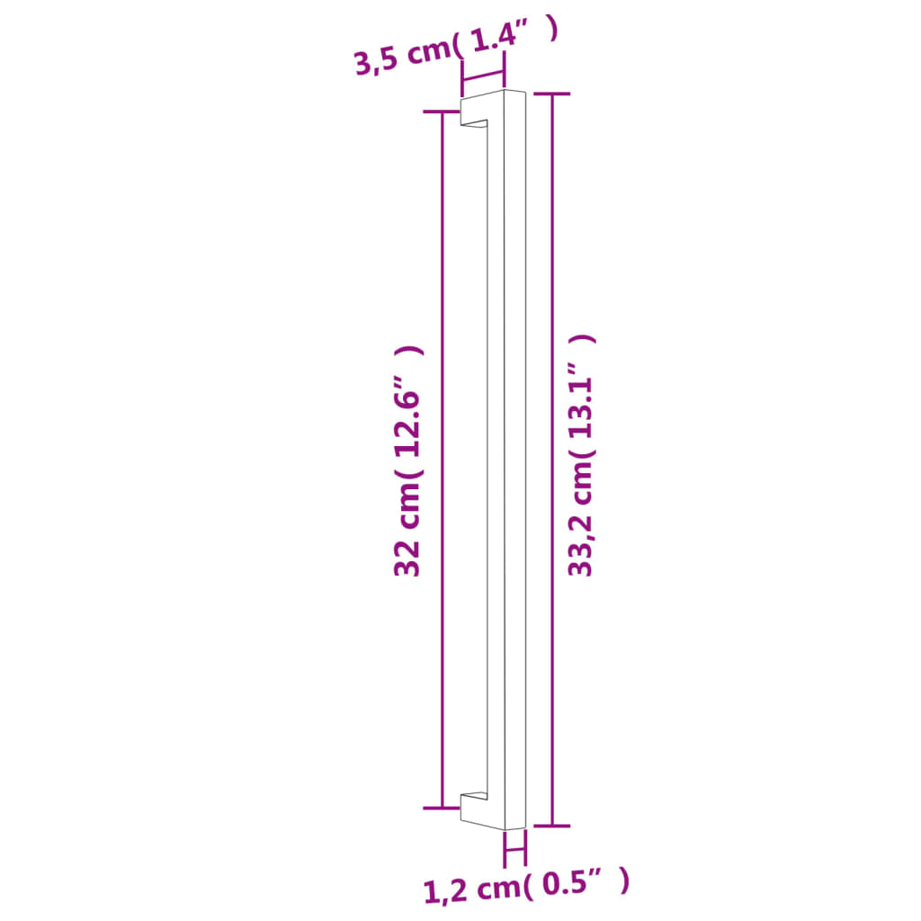 Puxadores para móveis 10 pcs 320 mm aço inoxidável dourado