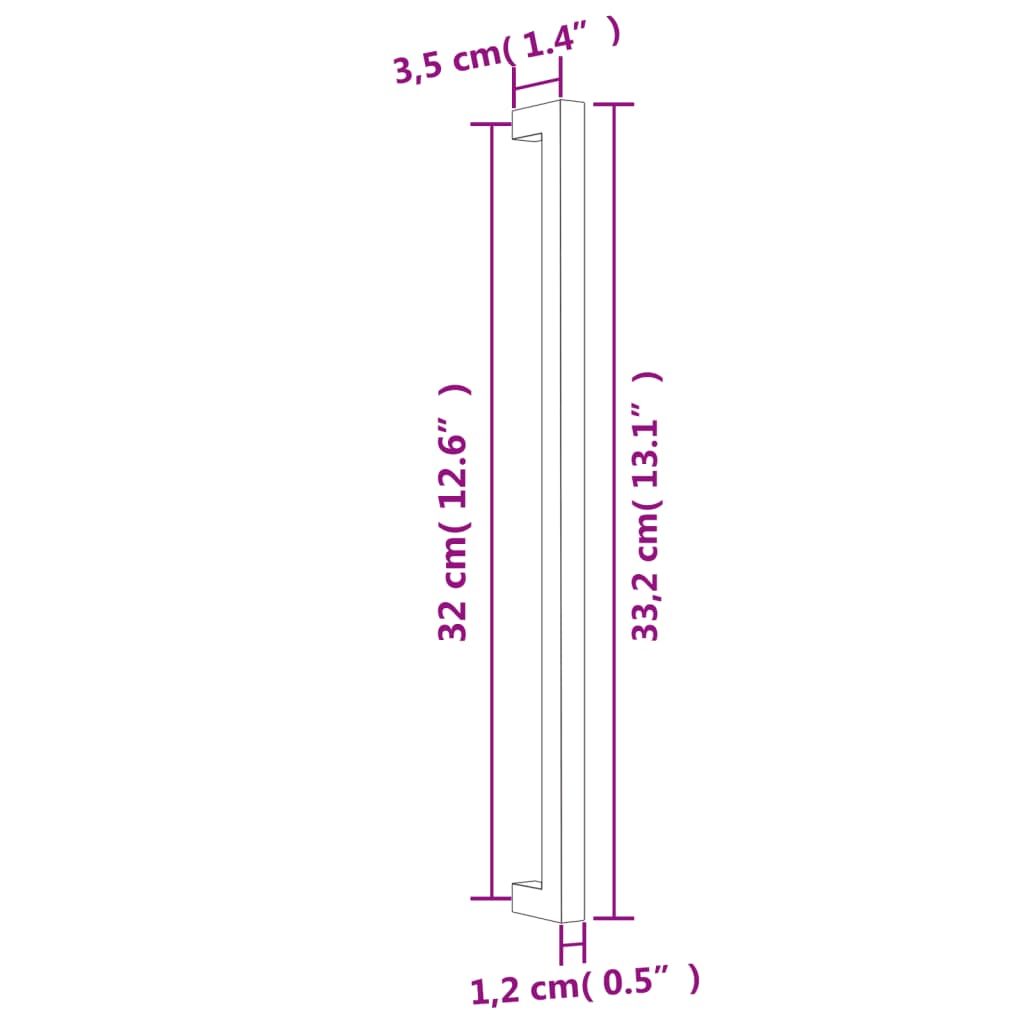 Puxadores para móveis 10 pcs 320 mm aço inoxidável bronze