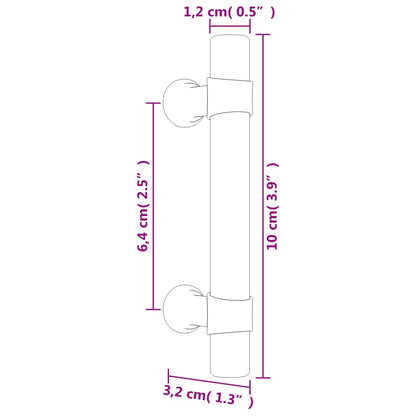 Puxadores para móveis 20 pcs 64 mm aço inoxidável prateado