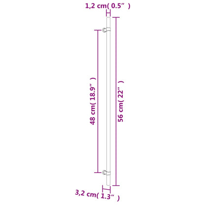 Puxadores para móveis 20 pcs 480 mm aço inoxidável prateado