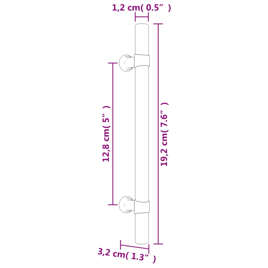 Puxadores para móveis 20 pcs 128 mm aço inoxidável preto