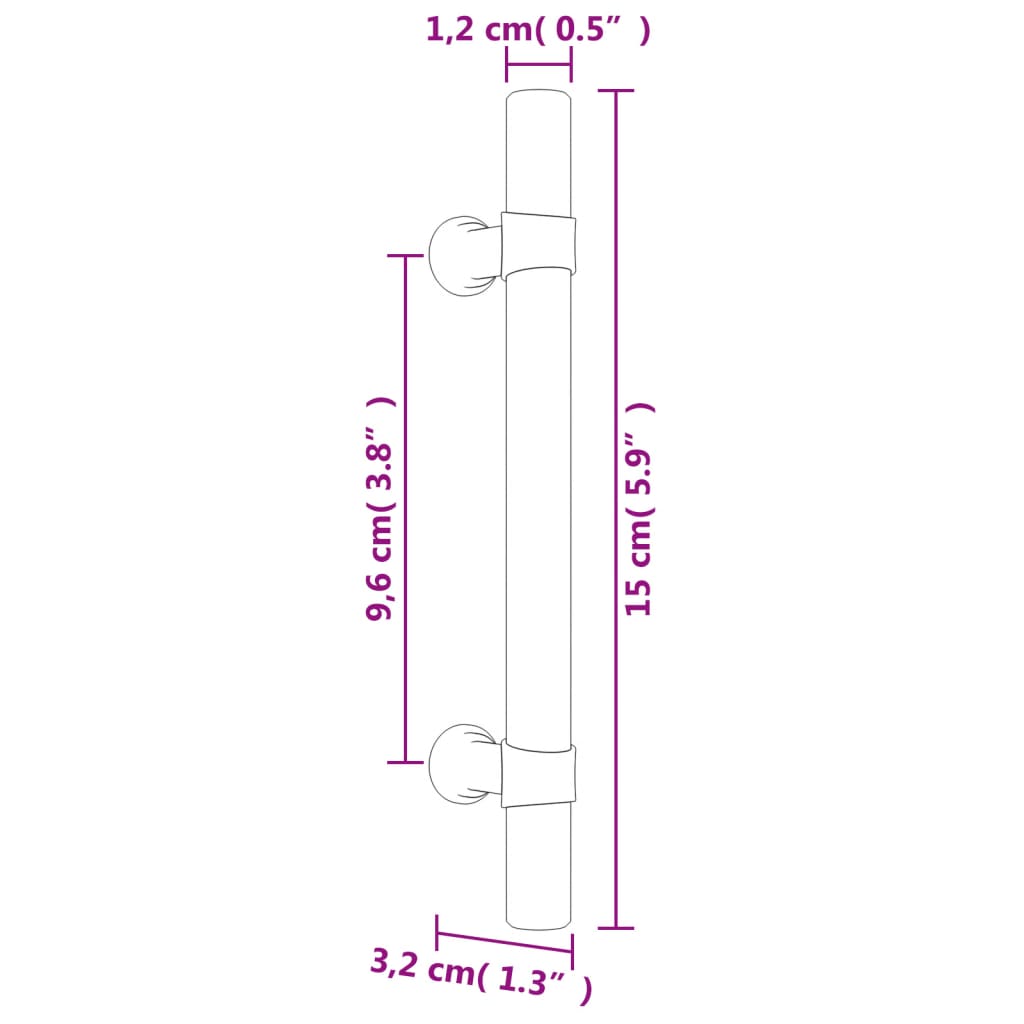 Puxadores para móveis 20 pcs 96 mm aço inoxidável bronze