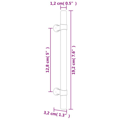 Puxadores para móveis 20 pcs 128 mm aço inoxidável bronze