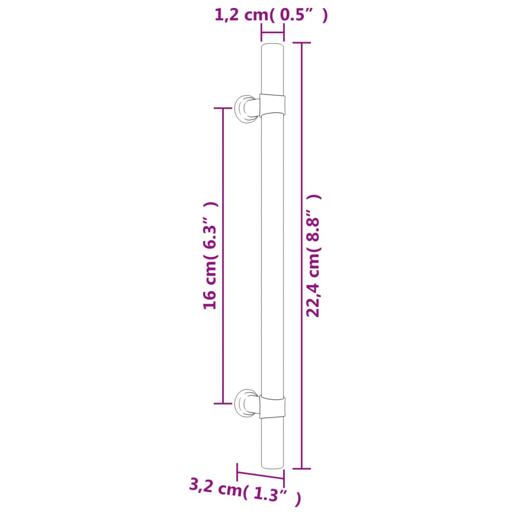 Puxadores para móveis 20 pcs 160 mm aço inoxidável bronze