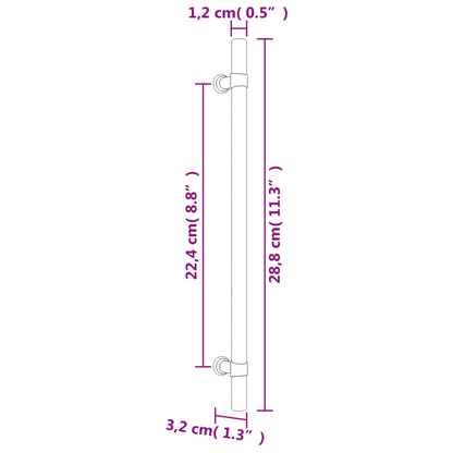 Puxadores para móveis 20 pcs 224 mm aço inoxidável bronze