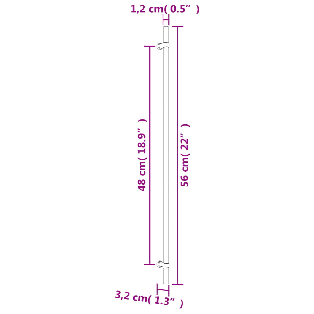 Puxadores para móveis 20 pcs 480 mm aço inoxidável bronze