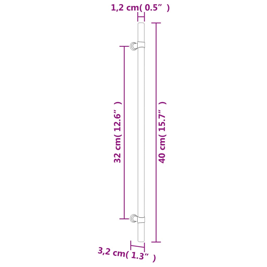 Puxadores para móveis 10 pcs 320 mm aço inoxidável prateado