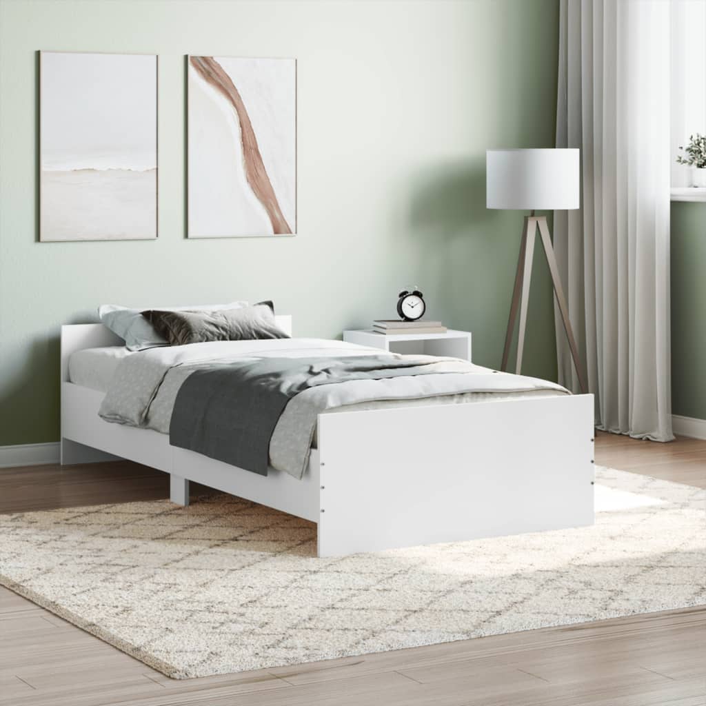 Estrutura de Cama Moon - 90x200 cm - Branco - Design Moderno