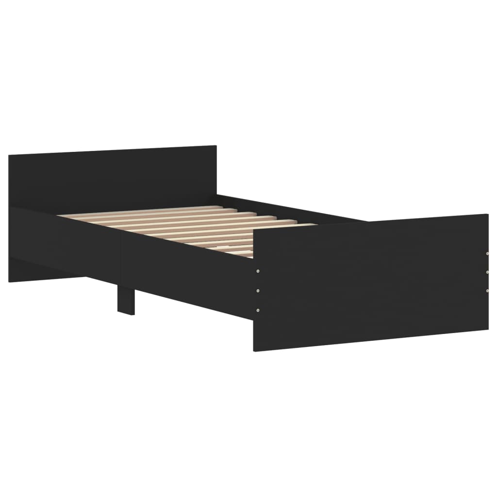 Estrutura de Cama Moona - 90x200 cm - Preto - Design Moderno