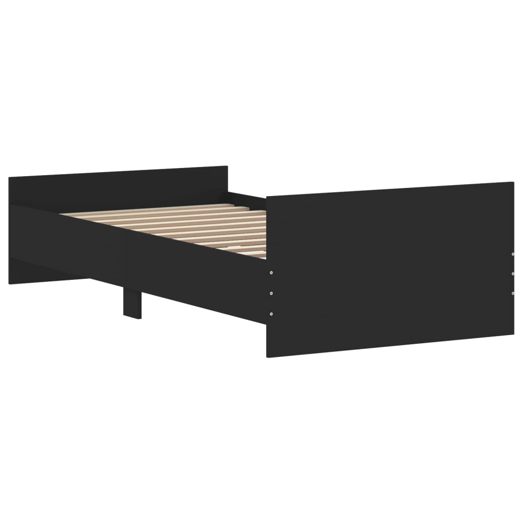 Estrutura de Cama Moona - 90x200 cm - Preto - Design Moderno