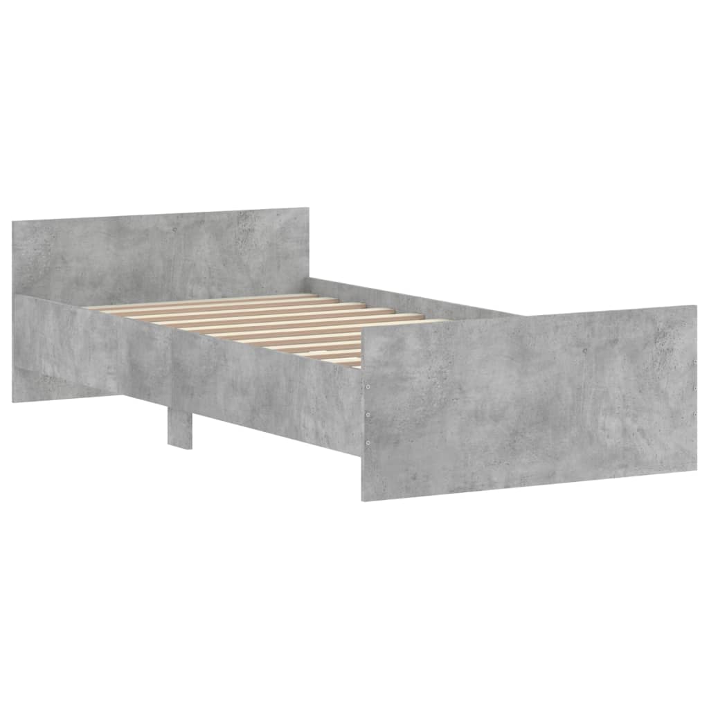 Estrutura de cama 90x200 cm derivados de madeira cinza sonoma