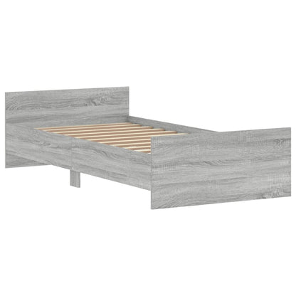 Estrutura de Cama Moona - 90x200 cm - Cinzento - Design Moderno