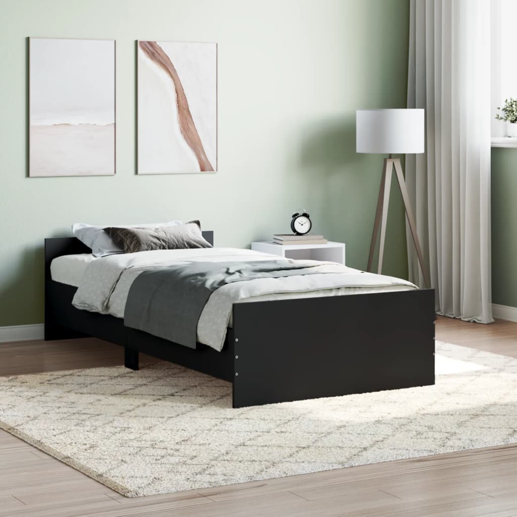 Estrutura de Cama Moona - 100x200 cm - Preto - Design Moderno