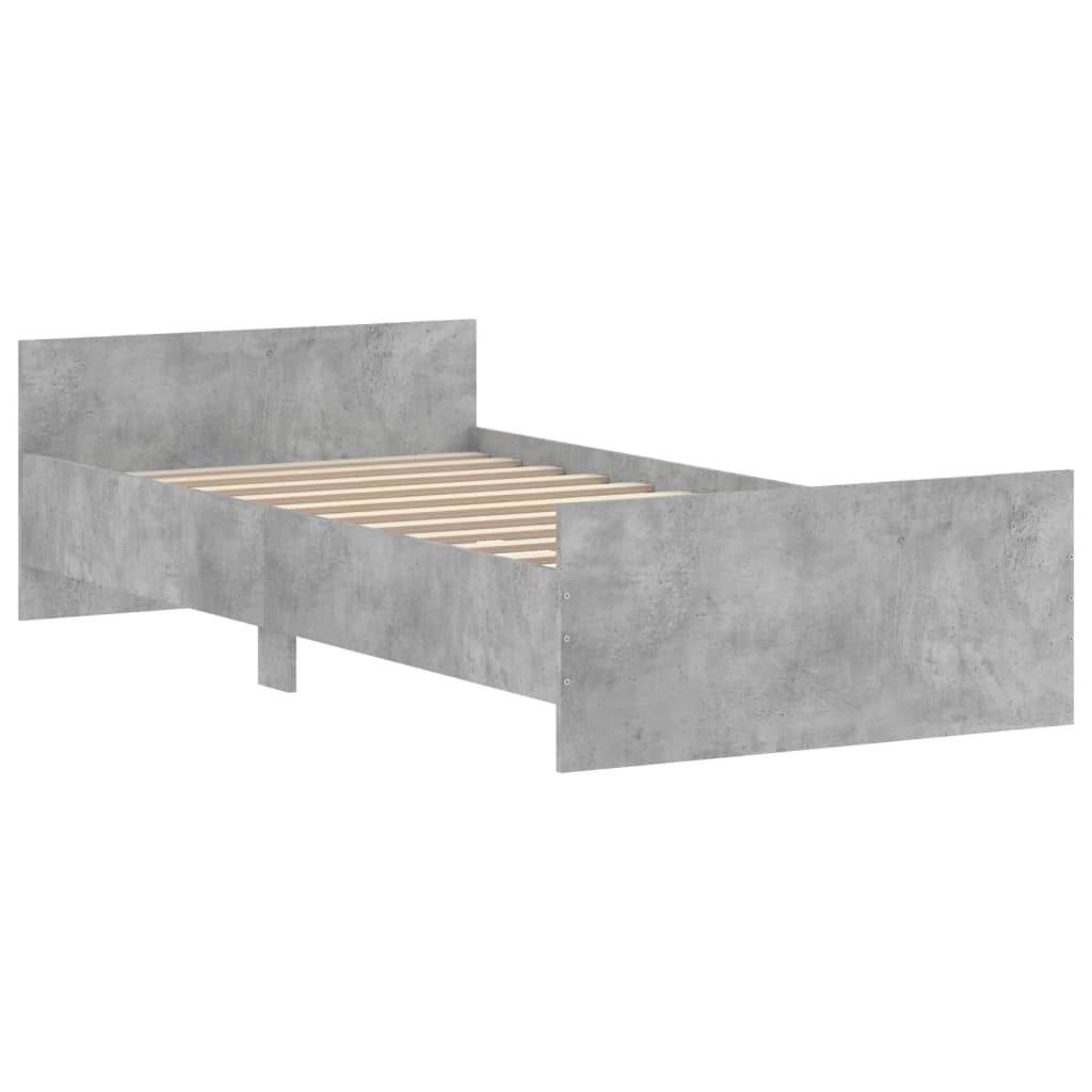 Estrutura de cama 100x200 cm derivados de madeira cinza sonoma