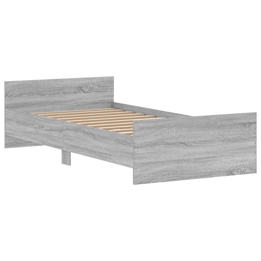 Estrutura de Cama Moona - 100x200 cm - Cinzento - Design Moderno