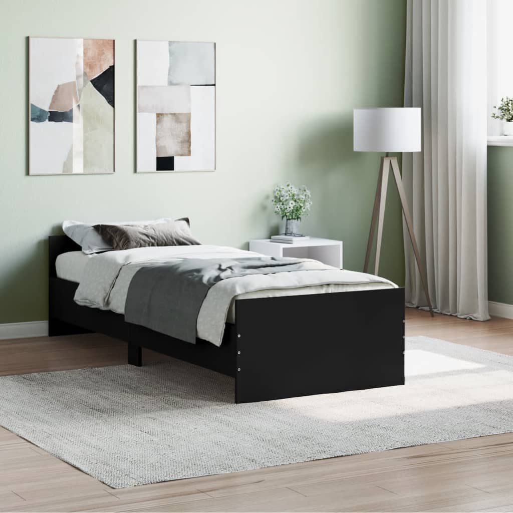 Estrutura de Cama Moona - 75x190 cm - Preto - Design Moderno