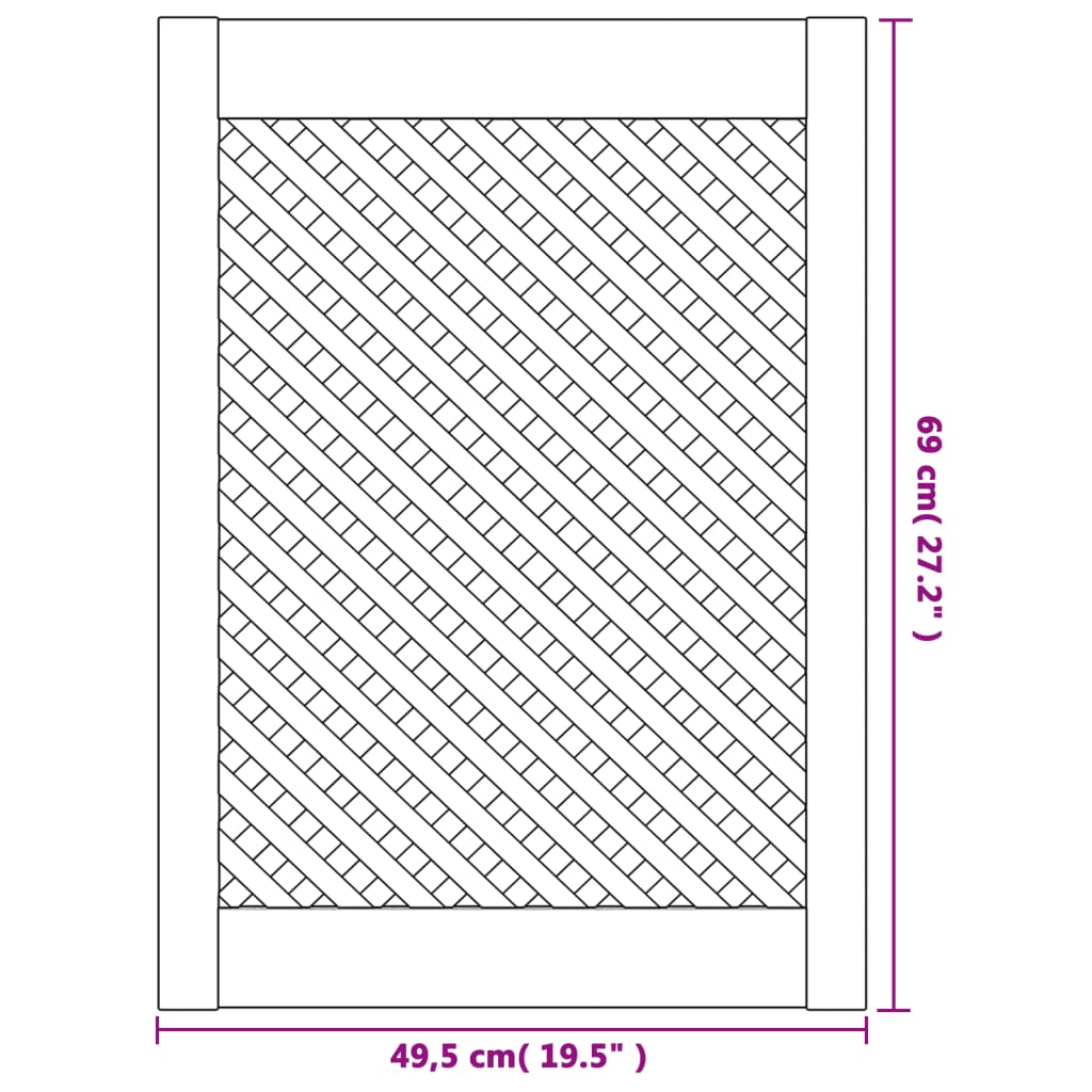 Portas de armário design treliça 2 pcs 49,5x69 cm pinho maciço