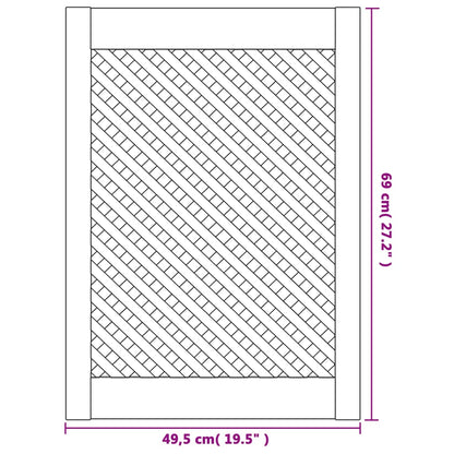 Portas de armário design treliça 2 pcs 49,5x69 cm pinho maciço